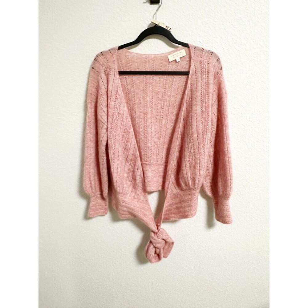Sezane Pink Slouchy Wrap Sweater